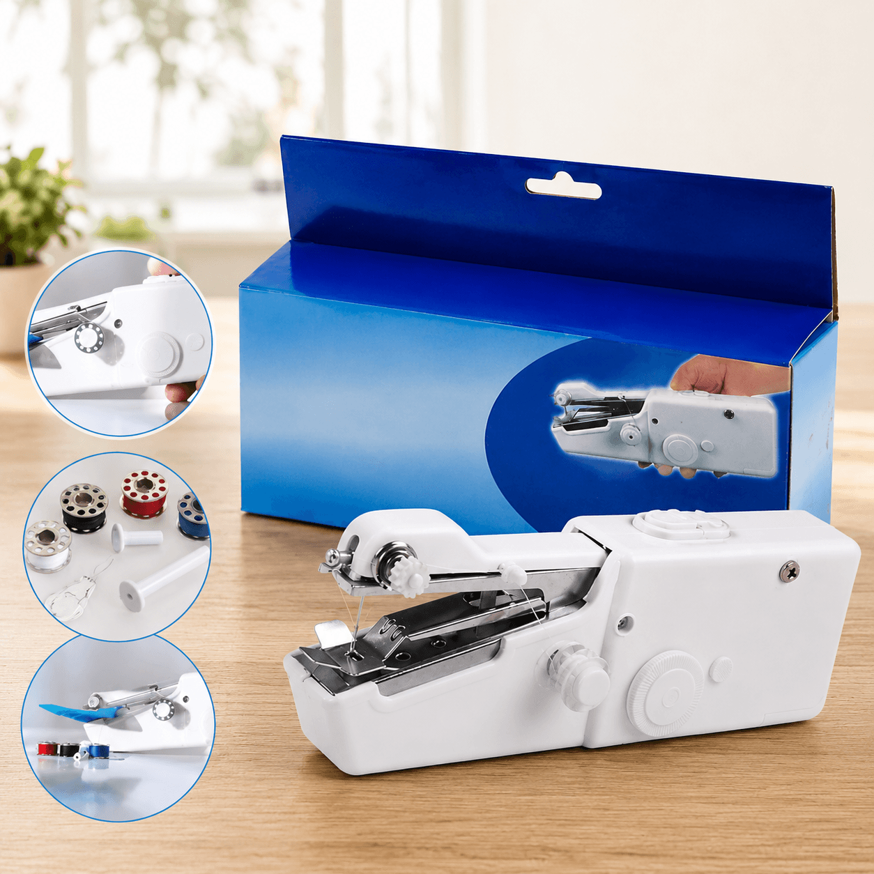 Handy Stitch Portable Handheld Cordless Mini Sewing Machine for Quick Fabric Repairs