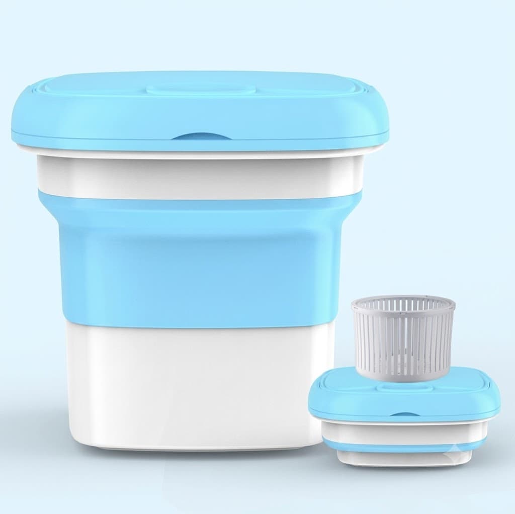 Portable Foldable Mini Washing Machine – USB Rechargeable Compact Washer for Baby Clothes, Underwear, Socks & Travel
