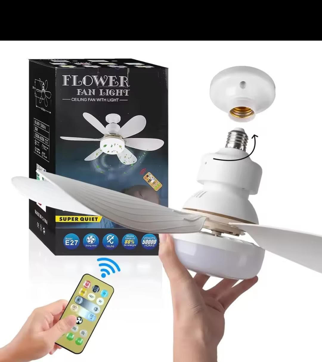 Ceiling Fan Light with Foldable Blades – 2-in-1 LED Ceiling Fan Bulb | Energy Saving | Easy Installation