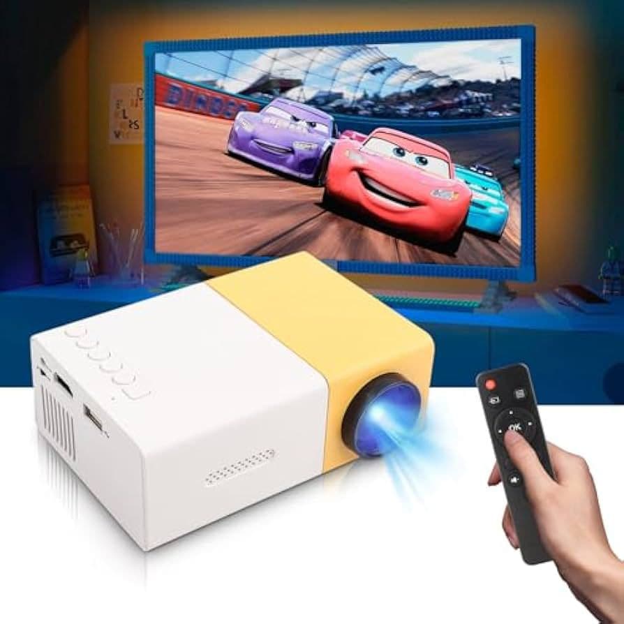Mini Portable LED Projector – Full HD Home Cinema Projector | HDMI, USB & AV Support | Remote Control | Compact Multimedia Projector